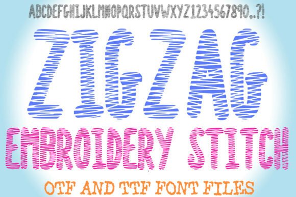 Zigzag Embroidery Stitch Font